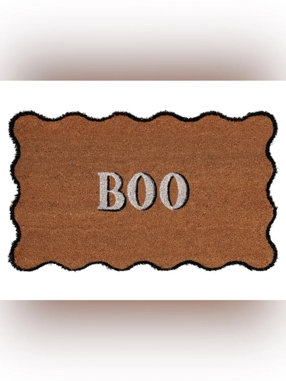 NWT My Texas House Scallop BOO Halloween Coir Doormat 18x30